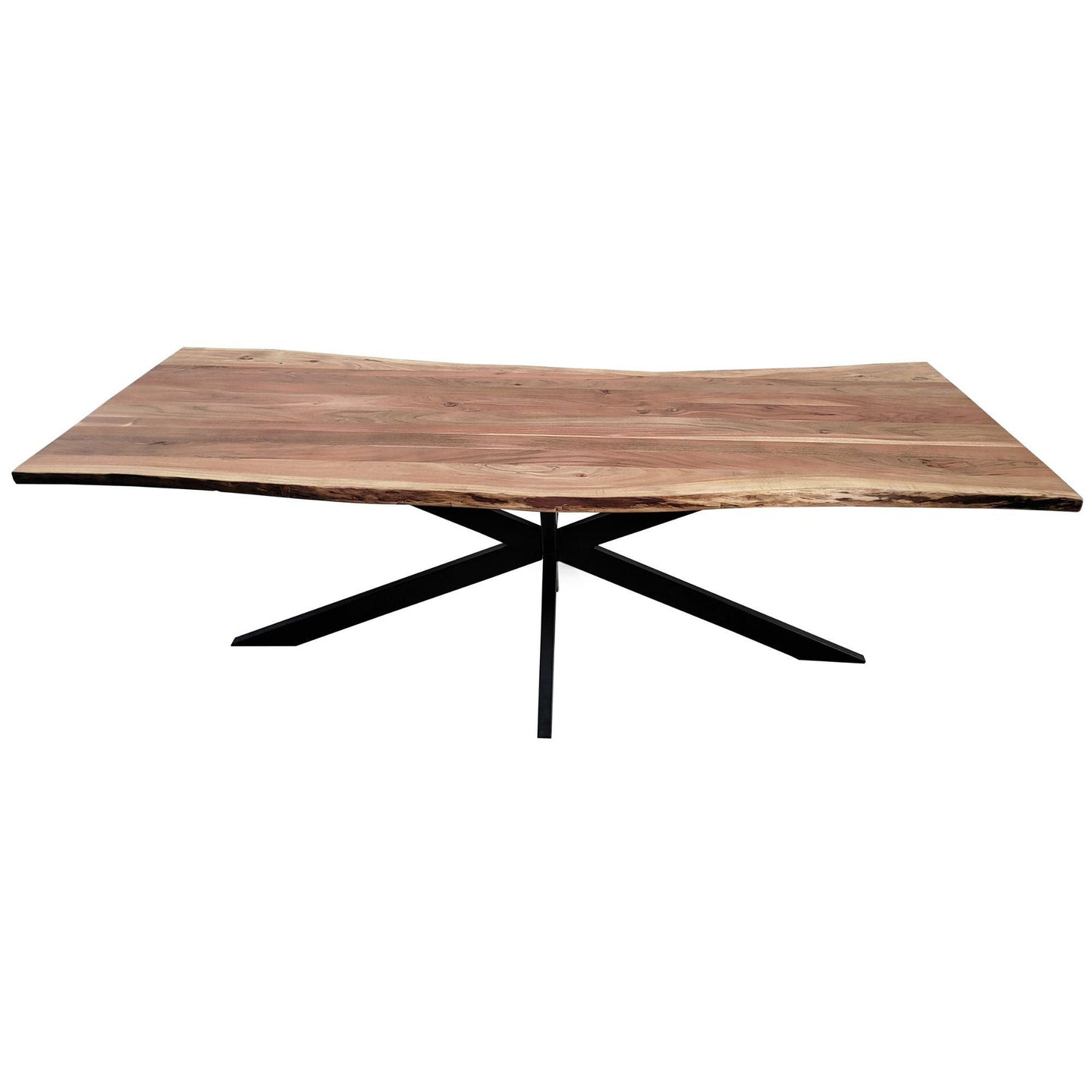 Buy Lantana Dining Table 240cm Live Edge Solid Acacia Timber Wood Metal Leg -Natural discounted | Products On Sale Australia