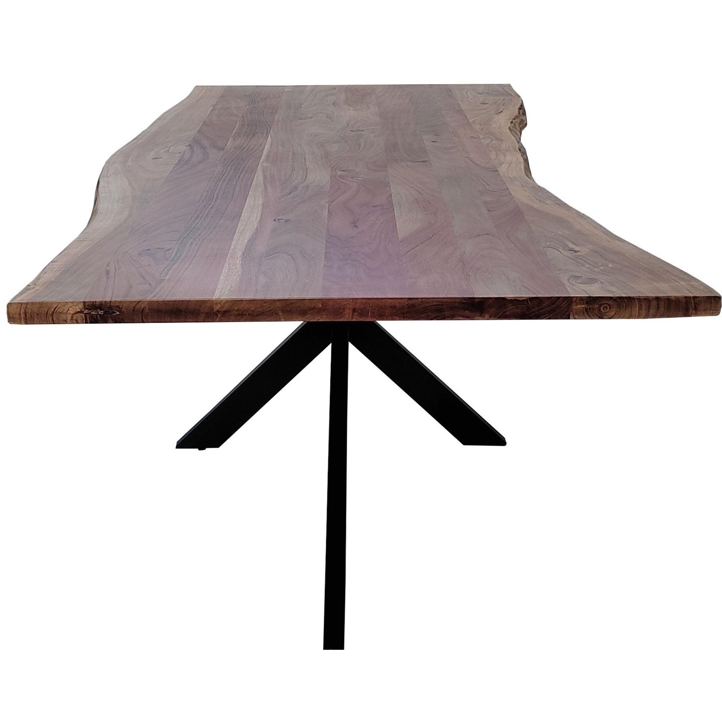 Buy Lantana Dining Table 240cm Live Edge Solid Acacia Timber Wood Metal Leg -Natural discounted | Products On Sale Australia