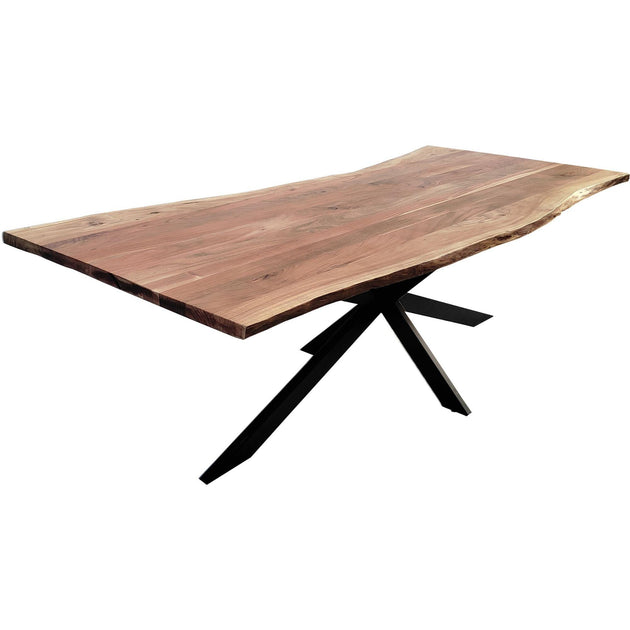 Lantana Dining Table 240cm Live Edge Solid Acacia Timber Wood Metal Leg -Natural Products On Sale Australia | Furniture > Dining Category