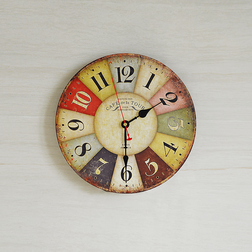 Buy Large Colourful Wall Clock Kitchen Office Retro Timepiece discounted | Products On Sale Australia