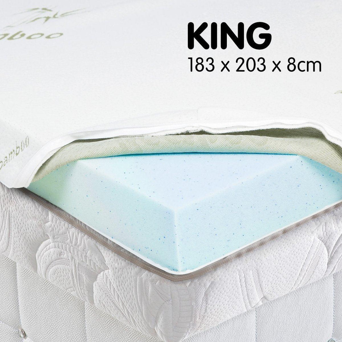 Buy Laura Hill Cool Gel Memory Foam Mattress Topper - King discounted | Products On Sale Australia