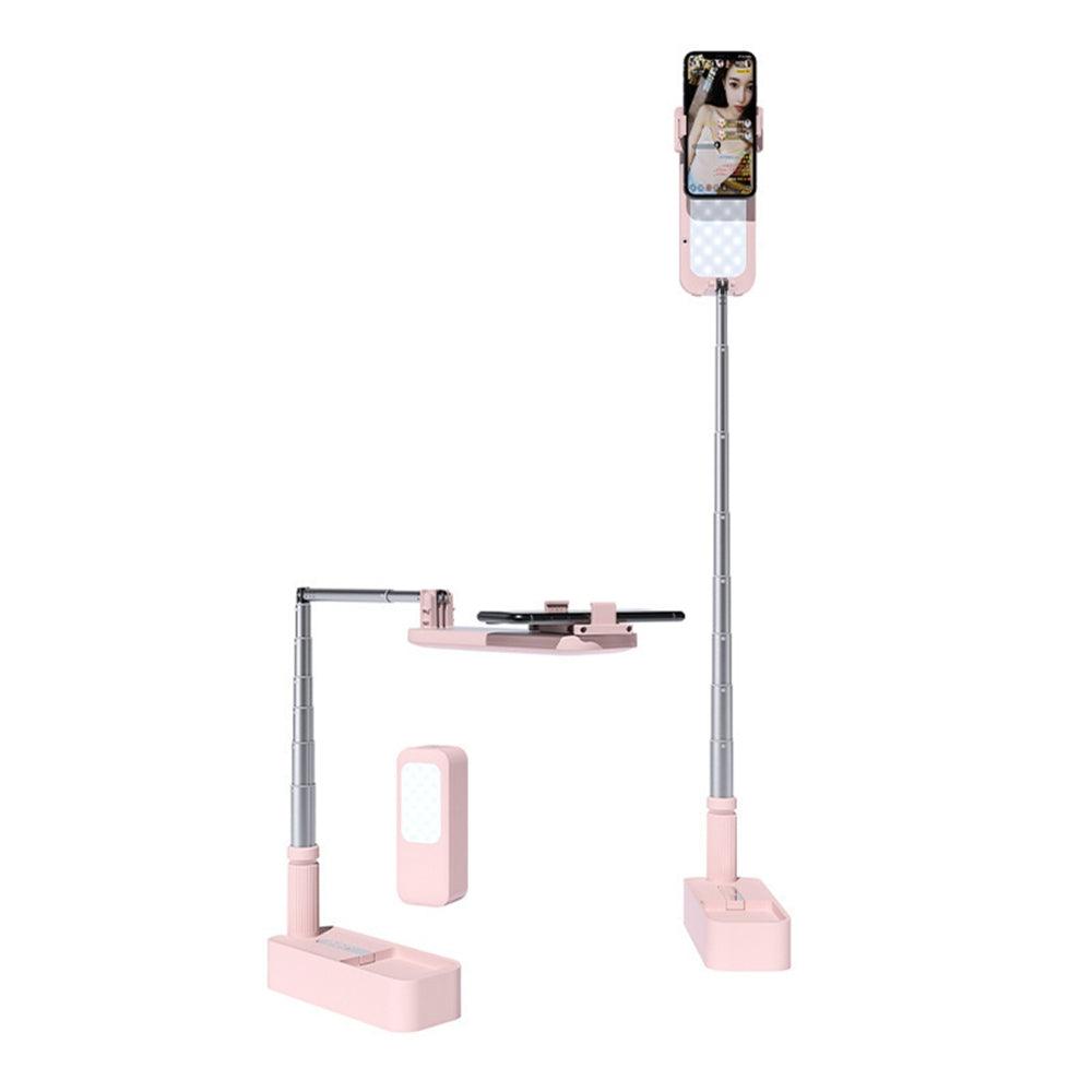 Buy LED Portable Phone Holder Stand Wireless Remote Dimmable Selfie Fill Light Lamp Pink discounted | Products On Sale Australia