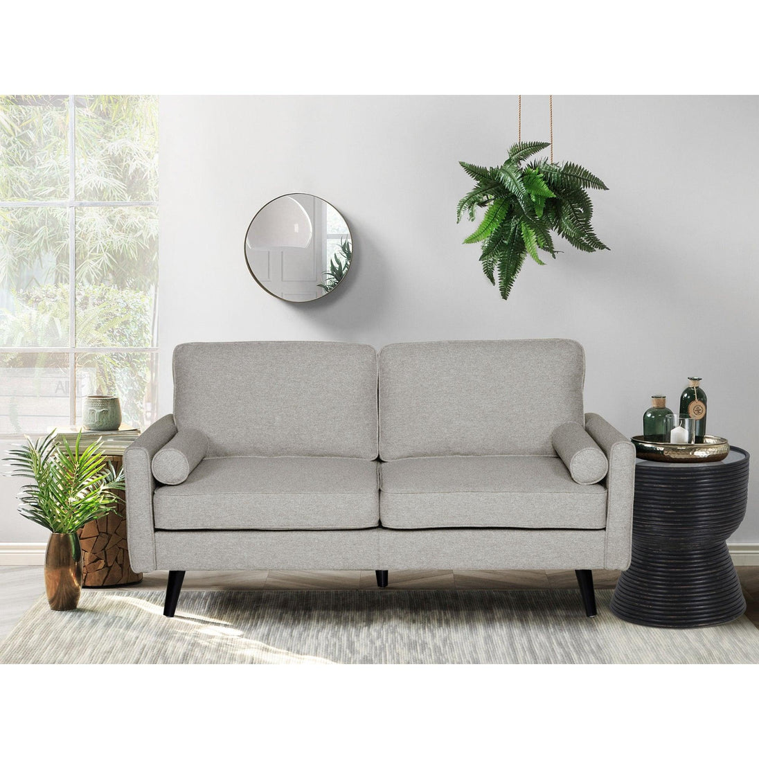 Buy Lexi 2 + 2.5 Seater Sofa Set Fabric Uplholstered Lounge Couch - Light Grey discounted | Products On Sale Australia