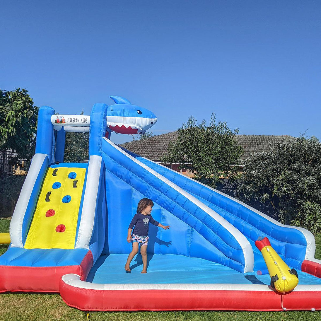 Buy Lifespan Kids Sharky Slide & Splash Inflatable discounted | Products On Sale Australia