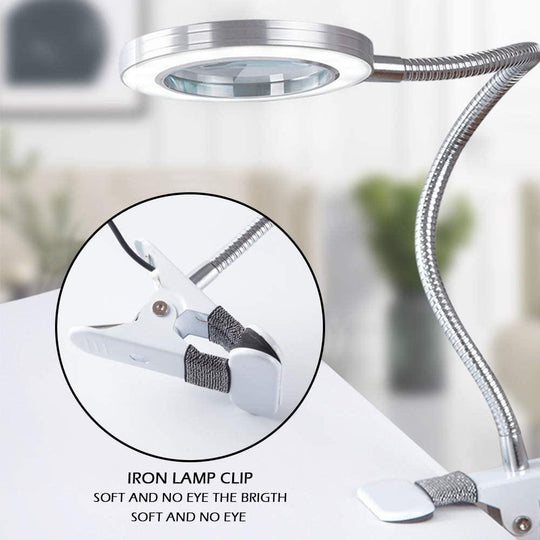 Buy Lighting LED 8X Magnifying Lamp with Metal Clamp 360&deg; Flexible Gooseneck and USB Plug Design for Tattoo, Manicure and Reading discounted | Products On Sale Australia