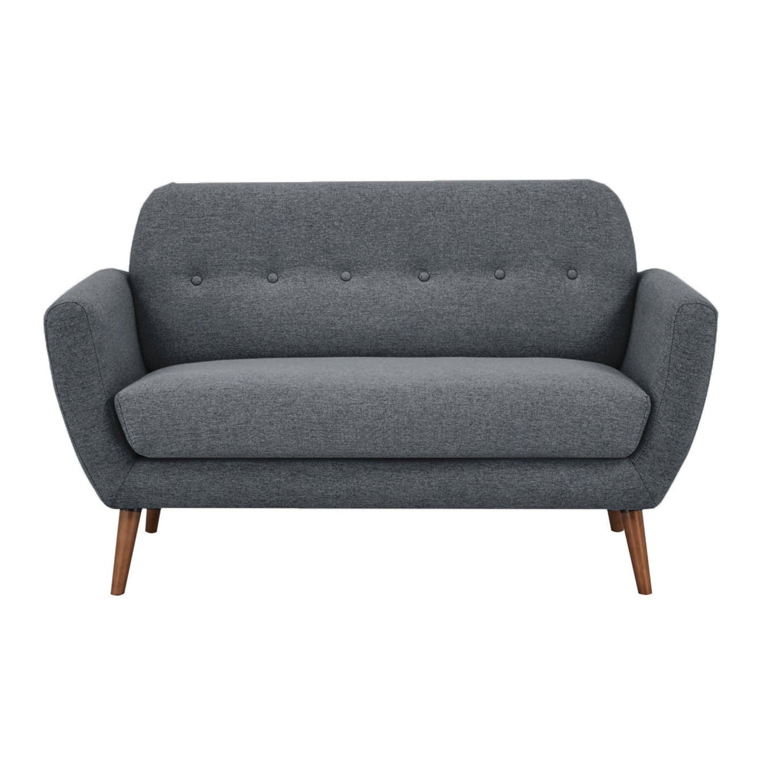 Buy Lilliana 2 Seater Sofa Fabric Uplholstered Lounge Couch - Dark Grey discounted | Products On Sale Australia