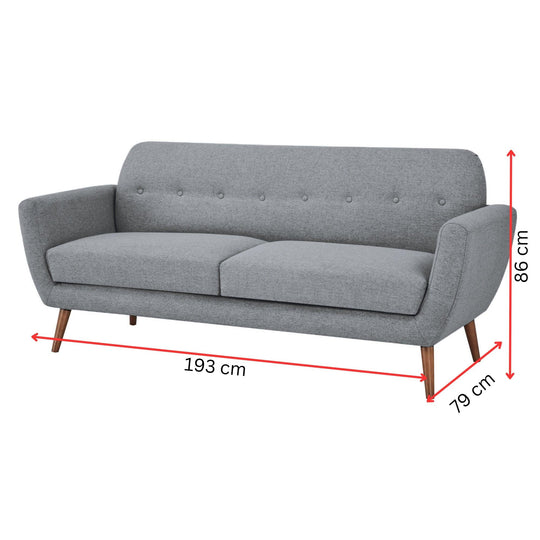 Buy Lilliana 3 + 2 Seater Sofa Fabric Uplholstered Lounge Couch - Light Grey discounted | Products On Sale Australia