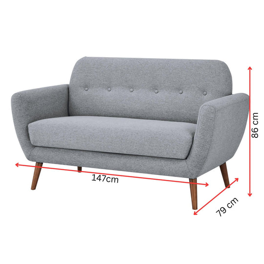 Buy Lilliana 3 + 2 Seater Sofa Fabric Uplholstered Lounge Couch - Light Grey discounted | Products On Sale Australia