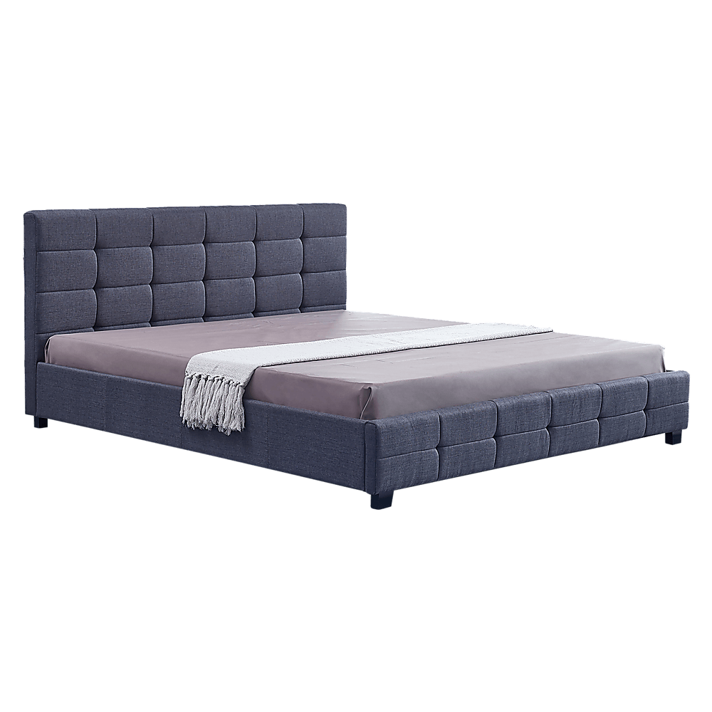 Buy Linen Fabric King Deluxe Bed Frame Grey discounted | Products On Sale Australia