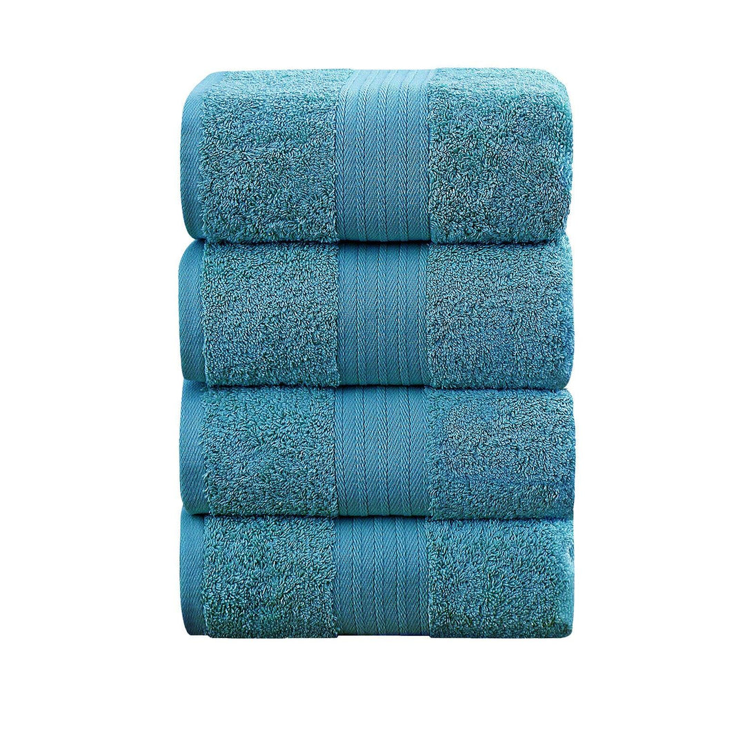 Buy Linenland 4 Piece Cotton Bath Towels Set - Blue discounted | Products On Sale Australia