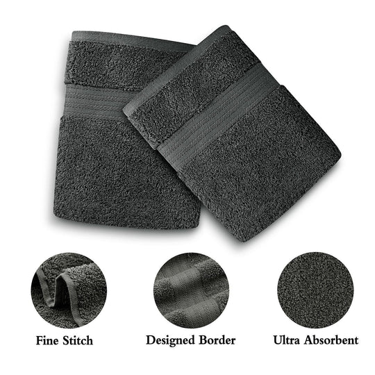 Buy Linenland 4 Piece Cotton Bath Towels Set - Charcoal discounted | Products On Sale Australia