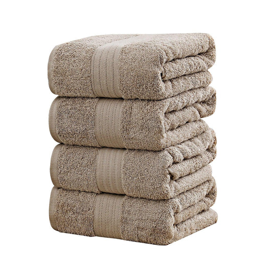 Buy Linenland 4 Piece Cotton Bath Towels Set - Sandstone discounted | Products On Sale Australia