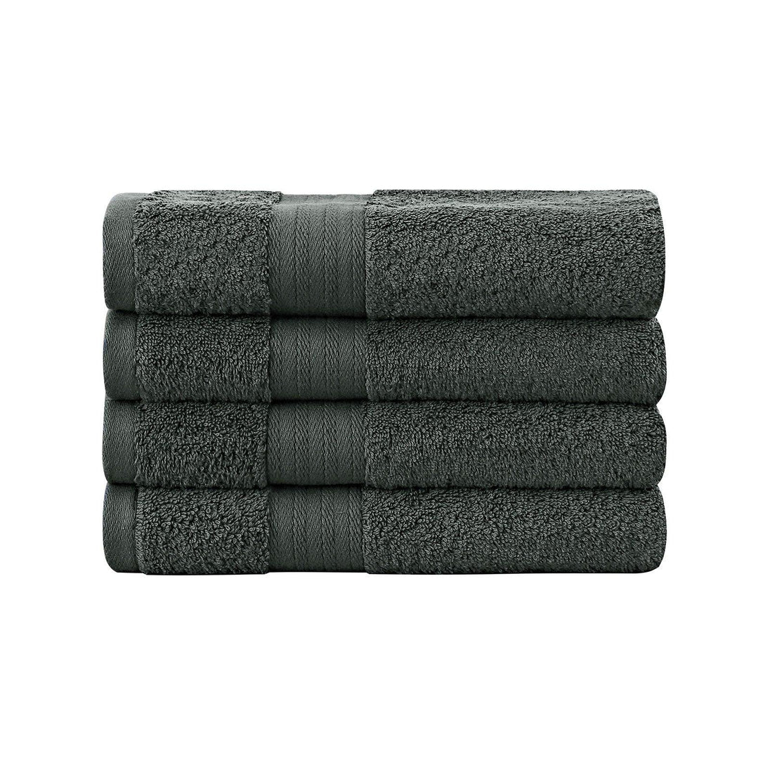 Buy Linenland Bath Towel 4 Piece Cotton Hand Towels Set - Charcoal discounted | Products On Sale Australia