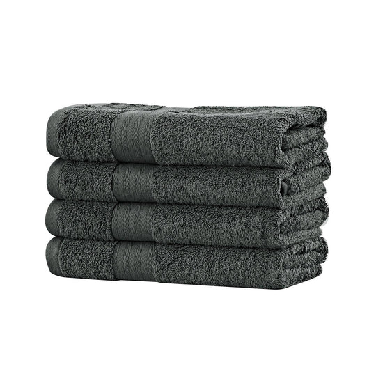 Buy Linenland Bath Towel 4 Piece Cotton Hand Towels Set - Charcoal discounted | Products On Sale Australia