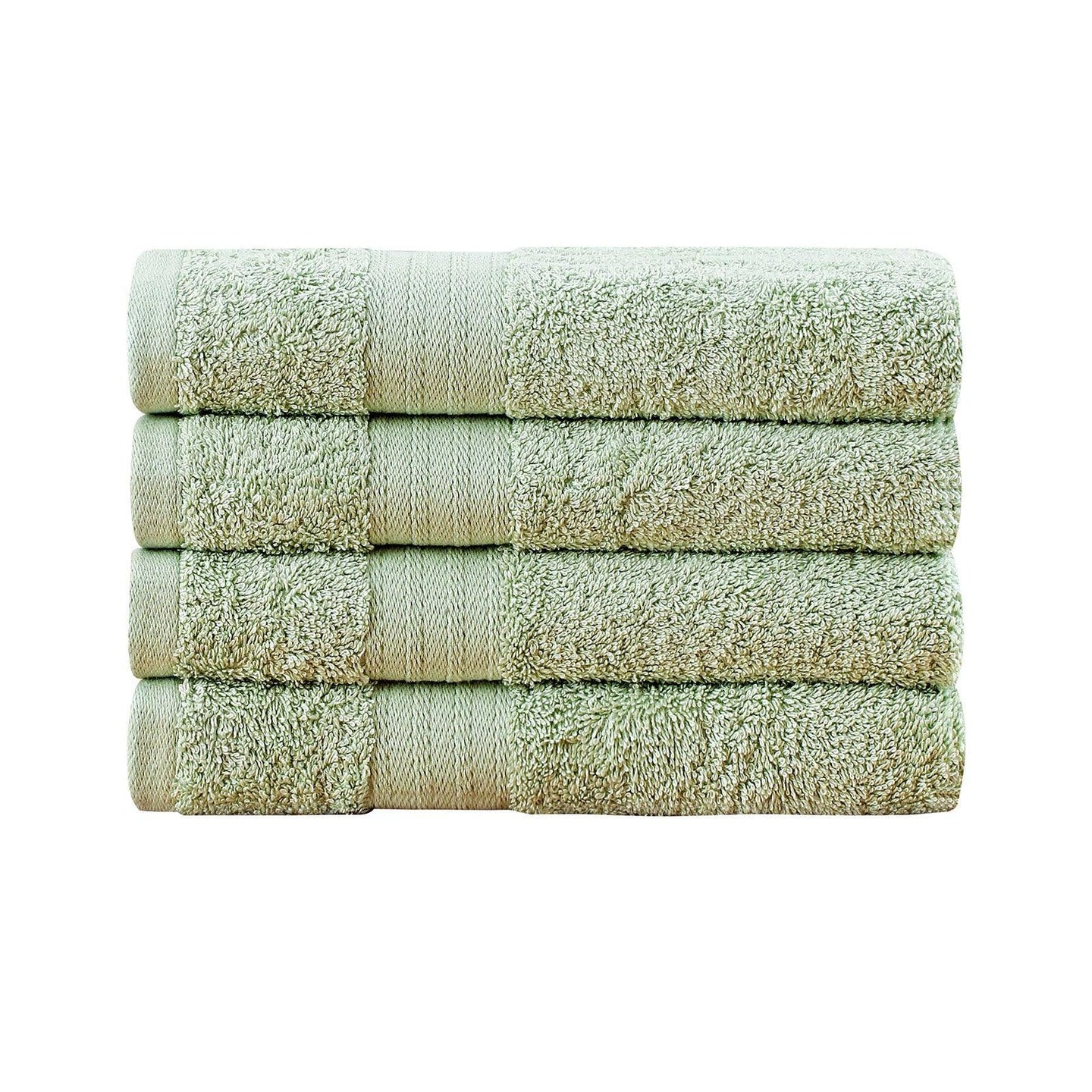 Buy Linenland Bath Towel 4 Piece Cotton Hand Towels Set - Sage Green discounted | Products On Sale Australia