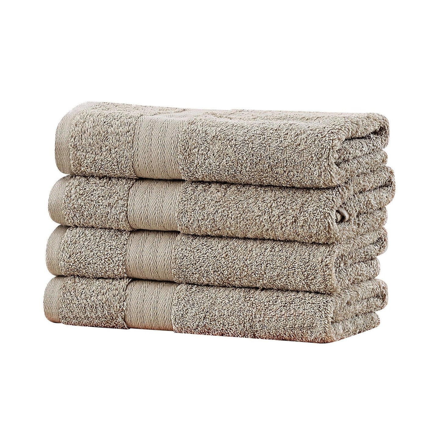 Buy Linenland Bath Towel 4 Piece Cotton Hand Towels Set - Sandstone discounted | Products On Sale Australia