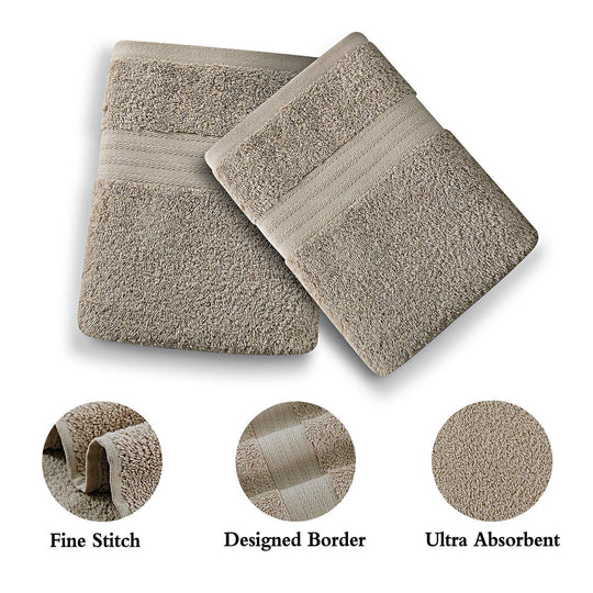 Buy Linenland Bath Towel 4 Piece Cotton Hand Towels Set - Sandstone discounted | Products On Sale Australia