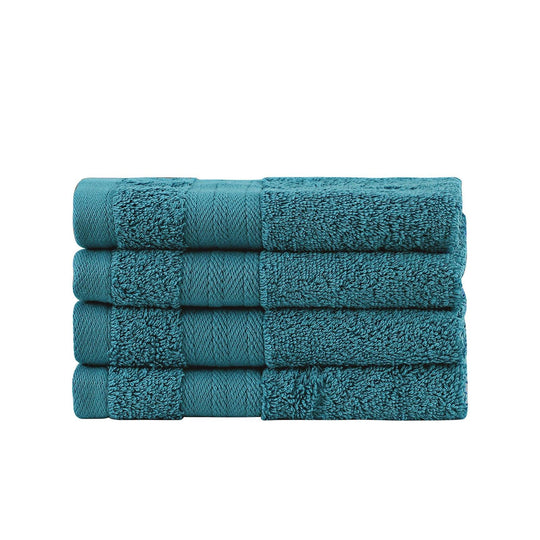 Buy Linenland Bath Towel Set - 4 Piece Cotton Washcloths - Blue discounted | Products On Sale Australia