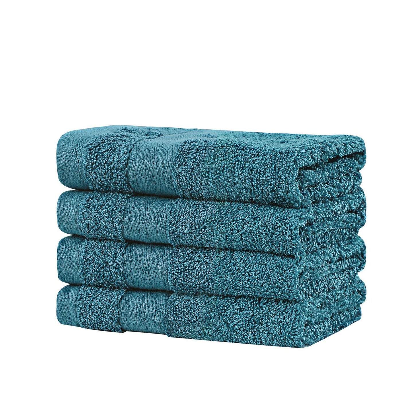 Buy Linenland Bath Towel Set - 4 Piece Cotton Washcloths - Blue discounted | Products On Sale Australia