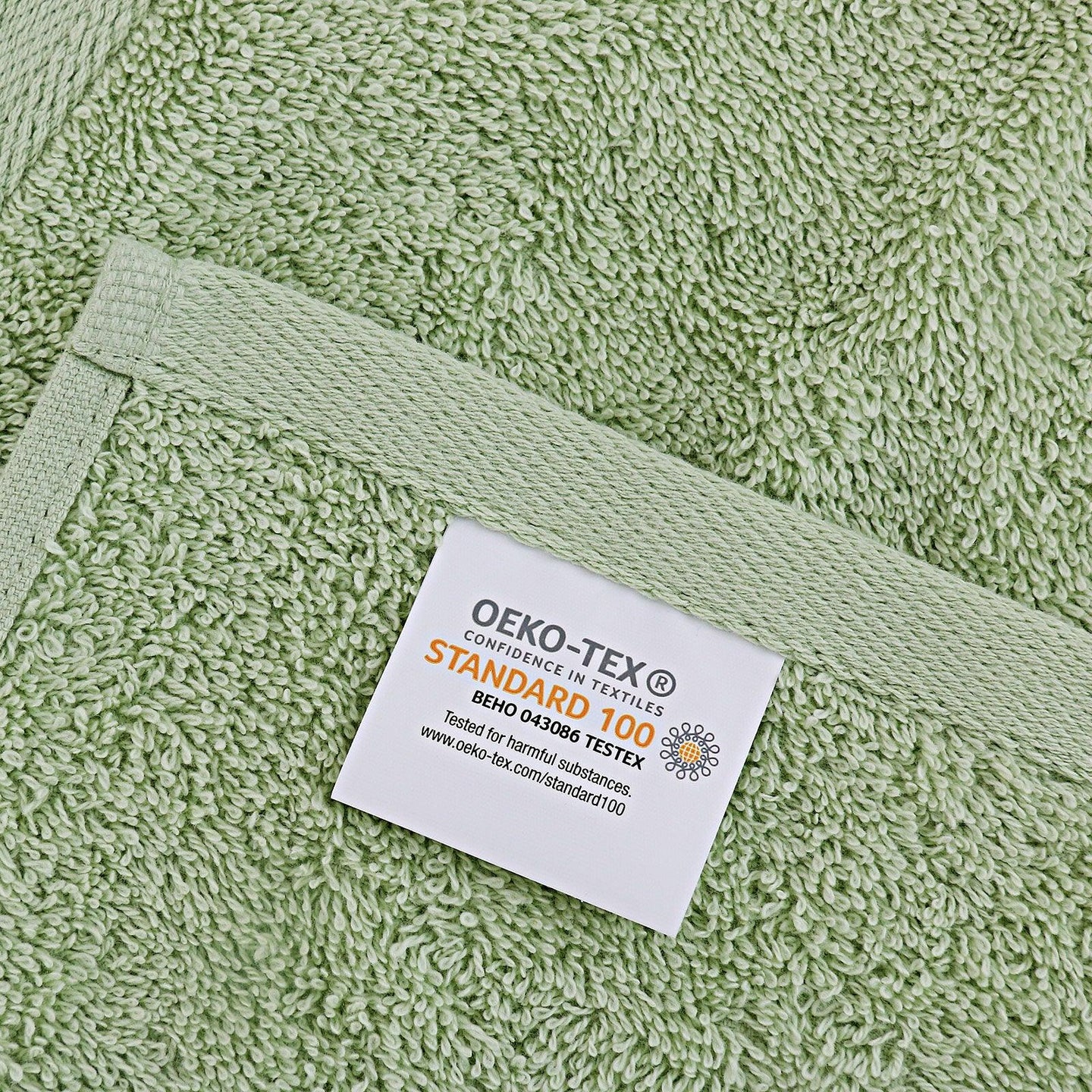 Buy Linenland Bath Towel Set - 4 Piece Cotton Washcloths - Sage Green discounted | Products On Sale Australia