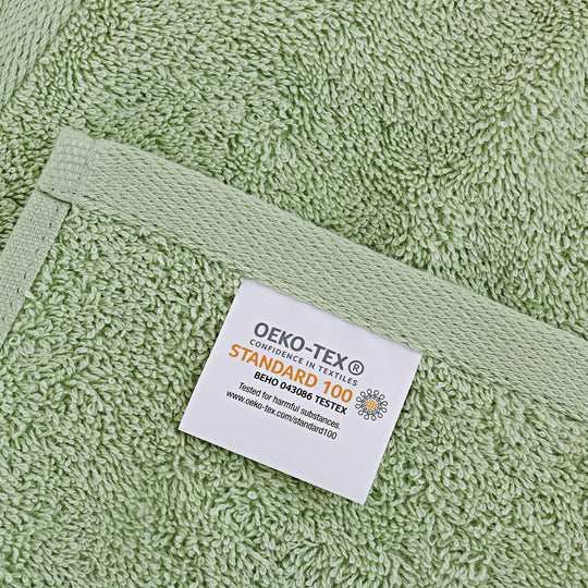 Buy Linenland Bath Towel Set - 4 Piece Cotton Washcloths - Sage Green discounted | Products On Sale Australia