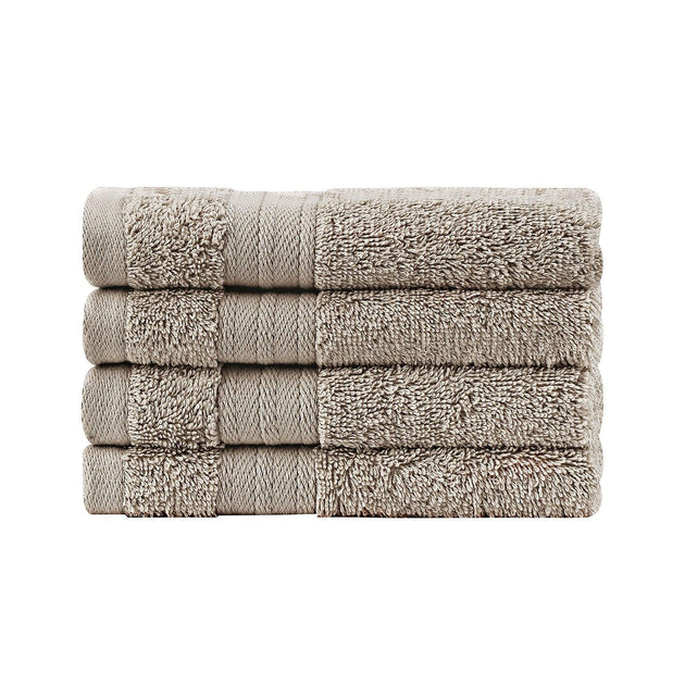 Buy Linenland Bath Towel Set - 4 Piece Cotton Washcloths - Sandstone discounted | Products On Sale Australia