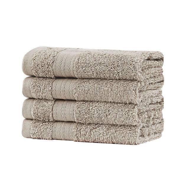 Buy Linenland Bath Towel Set - 4 Piece Cotton Washcloths - Sandstone discounted | Products On Sale Australia