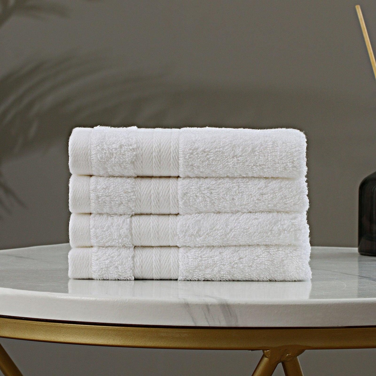 Buy Linenland Bath Towel Set - 4 Piece Cotton Washcloths - White discounted | Products On Sale Australia