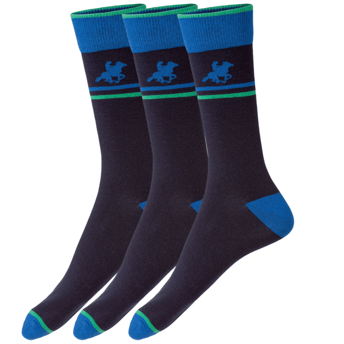 Buy Livergy Mens Crew Socks - Navy/Green - 1 Pack of 3 - EU 39-42 discounted | Products On Sale Australia