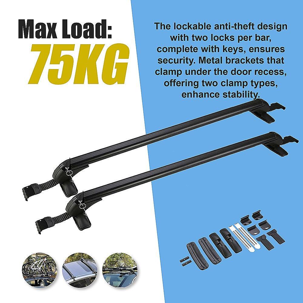 Buy Lockable Aluminium Car Roof Rack Bars Without Rail Anti Theft Luggage Carrier discounted | Products On Sale Australia