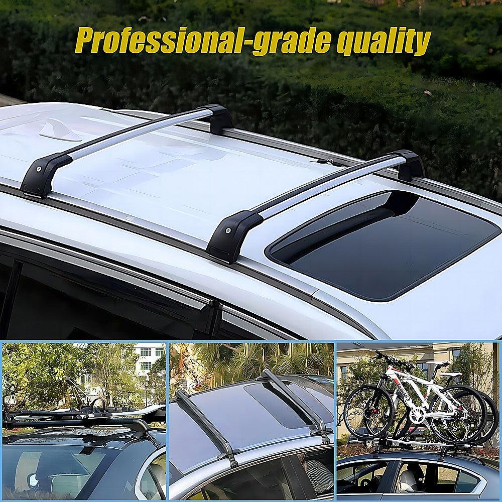 Buy Lockable Aluminium Car Roof Rack Bars Without Rail Anti Theft Luggage Carrier discounted | Products On Sale Australia