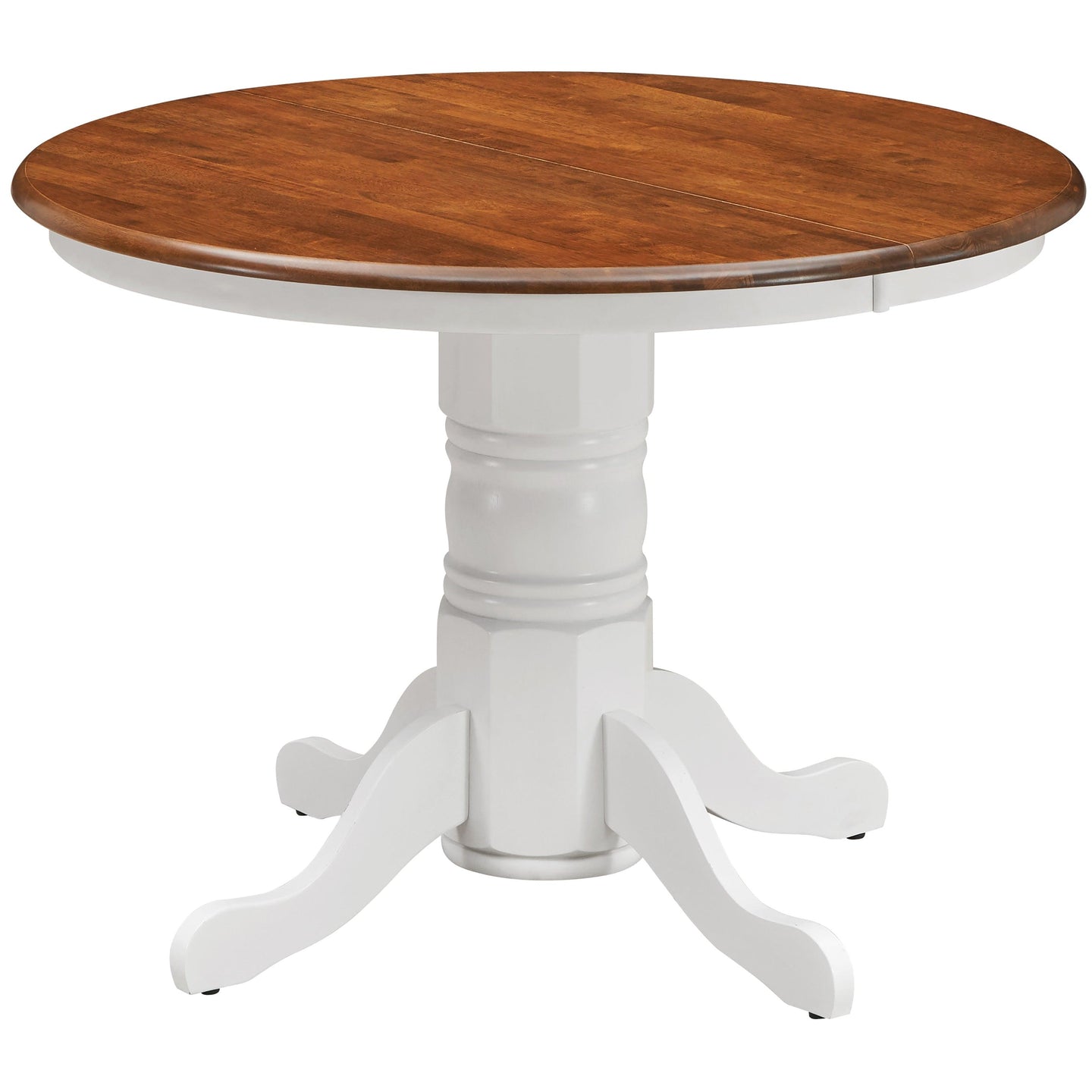 Buy Lupin Round Dining Table 106cm Pedestral Stand Solid Rubber Wood - White Oak discounted | Products On Sale Australia