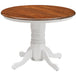 Buy Lupin Round Dining Table 106cm Pedestral Stand Solid Rubber Wood - White Oak discounted | Products On Sale Australia