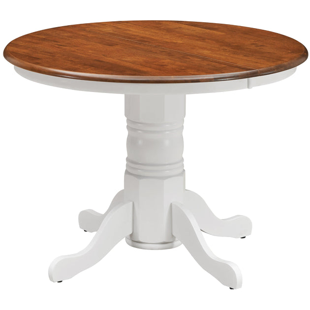 Lupin Round Dining Table 106cm Pedestral Stand Solid Rubber Wood - White Oak Products On Sale Australia | Furniture > Dining Category