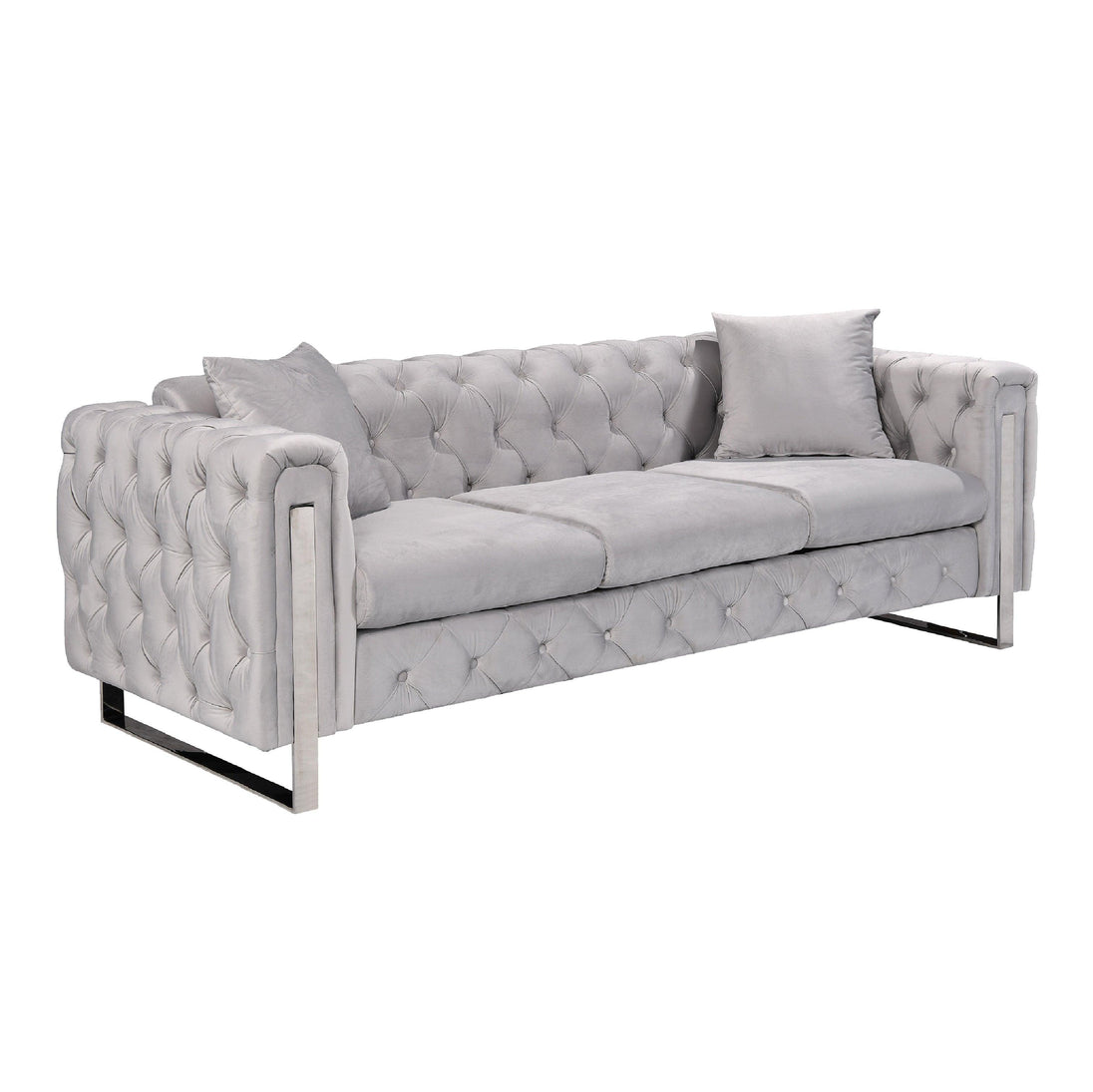 Buy Madeline Range - Light Grey Velvet - Silver Trims discounted | Products On Sale Australia