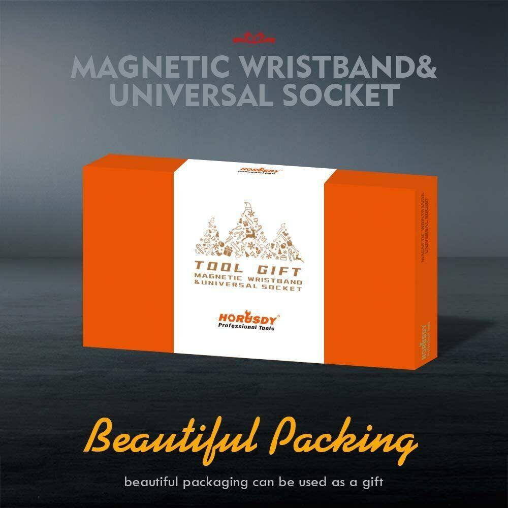 Buy Magnetic Wristband & Universal Socket Grip 7-19mm Magnets Screws Nails Holder discounted | Products On Sale Australia