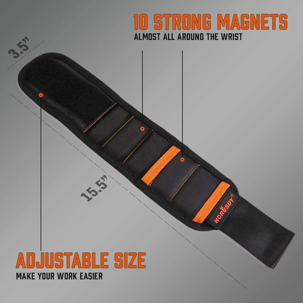 Buy Magnetic Wristband & Universal Socket Grip 7-19mm Magnets Screws Nails Holder discounted | Products On Sale Australia