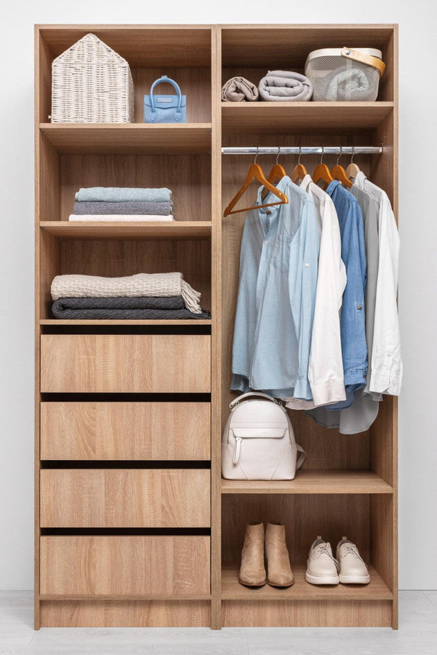 Buy MALMO TWO SHELF/HANGRAIL WALK IN WARDROBE - NATURAL OAK discounted | Products On Sale Australia