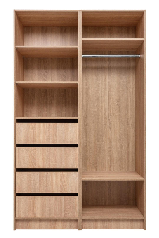 Buy MALMO TWO SHELF/HANGRAIL WALK IN WARDROBE - NATURAL OAK discounted | Products On Sale Australia