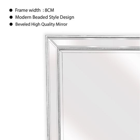 Buy Medium White Beaded Framed Mirror - 70cm x 170cm discounted | Products On Sale Australia