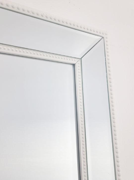 Buy Medium White Beaded Framed Mirror - 70cm x 170cm discounted | Products On Sale Australia