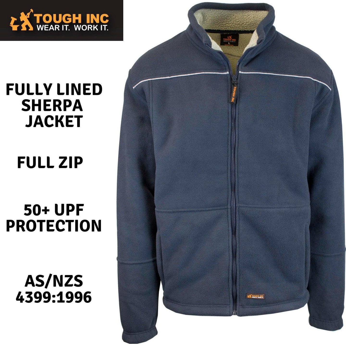 Buy Mens Full Zip Sherpa Polar Fleece Jumper Lined Warm Winter Jacket Pullover - L discounted | Products On Sale Australia