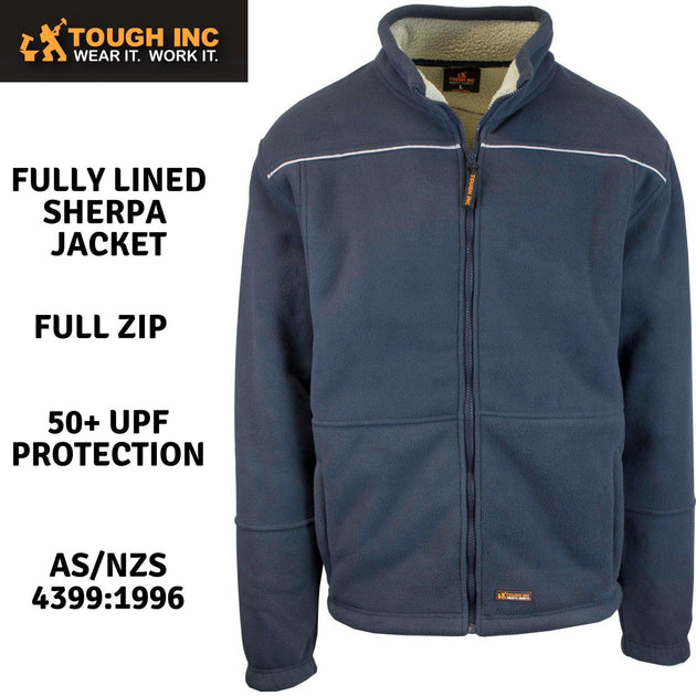 Buy Mens Full Zip Sherpa Polar Fleece Jumper Lined Warm Winter Jacket Pullover - XXL discounted | Products On Sale Australia