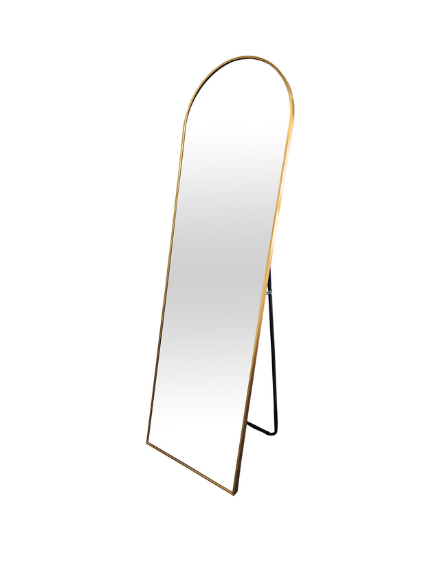 Buy Metal Arch Gold Free Standing Mirror - 50cm x 170cm discounted | Products On Sale Australia
