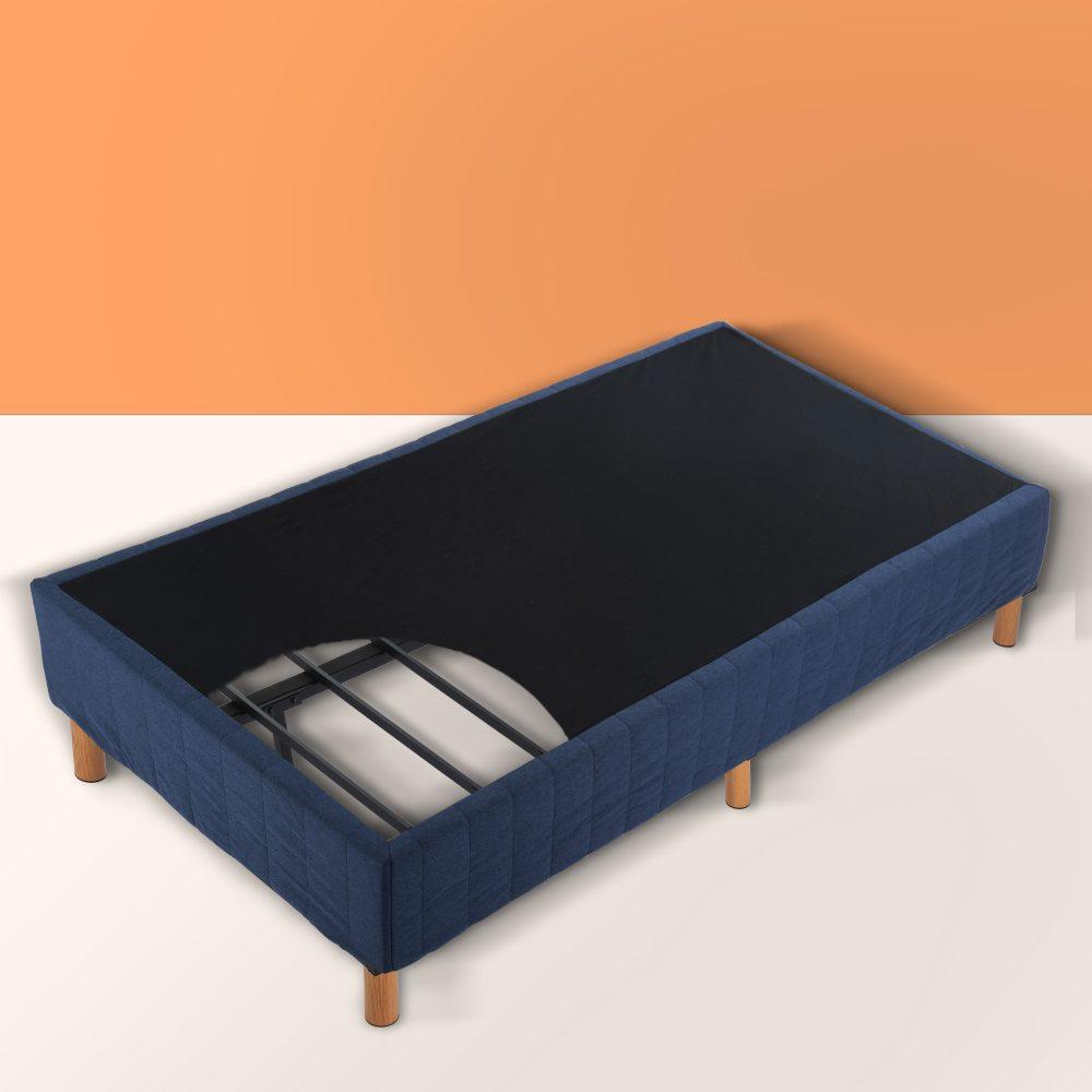 Buy Metal Bed Frame Mattress Foundation Blue – King discounted | Products On Sale Australia