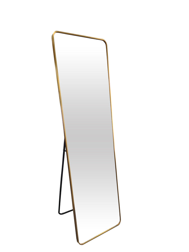 Buy Metal Rectangle Gold Free Standing Mirror - 50cm x 170cm discounted | Products On Sale Australia