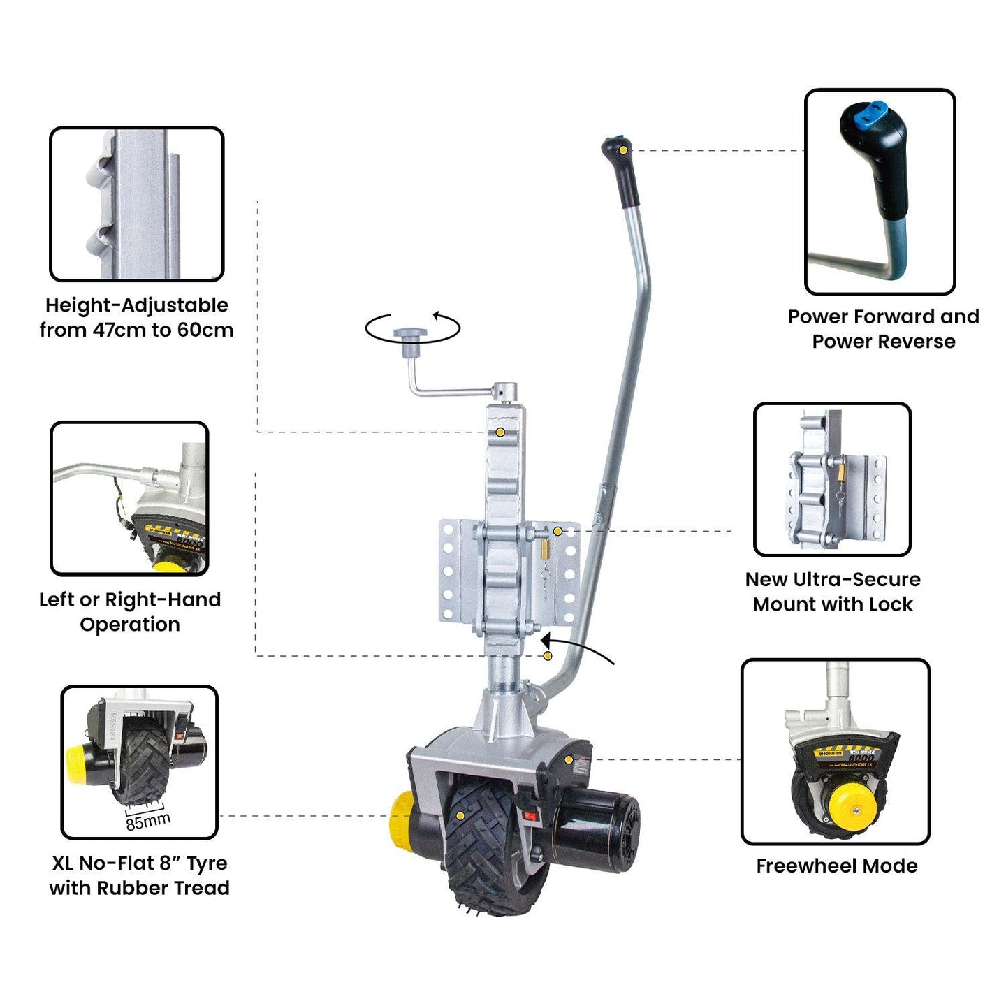 Buy Mini Mover Gen3 Electric Motorised Jockey Wheel 12v 550w discounted | Products On Sale Australia