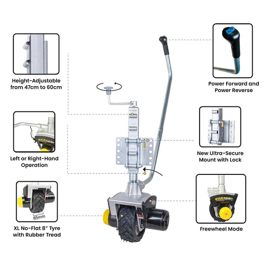 Buy Mini Mover Gen3 Electric Motorised Jockey Wheel 12v 550w discounted | Products On Sale Australia