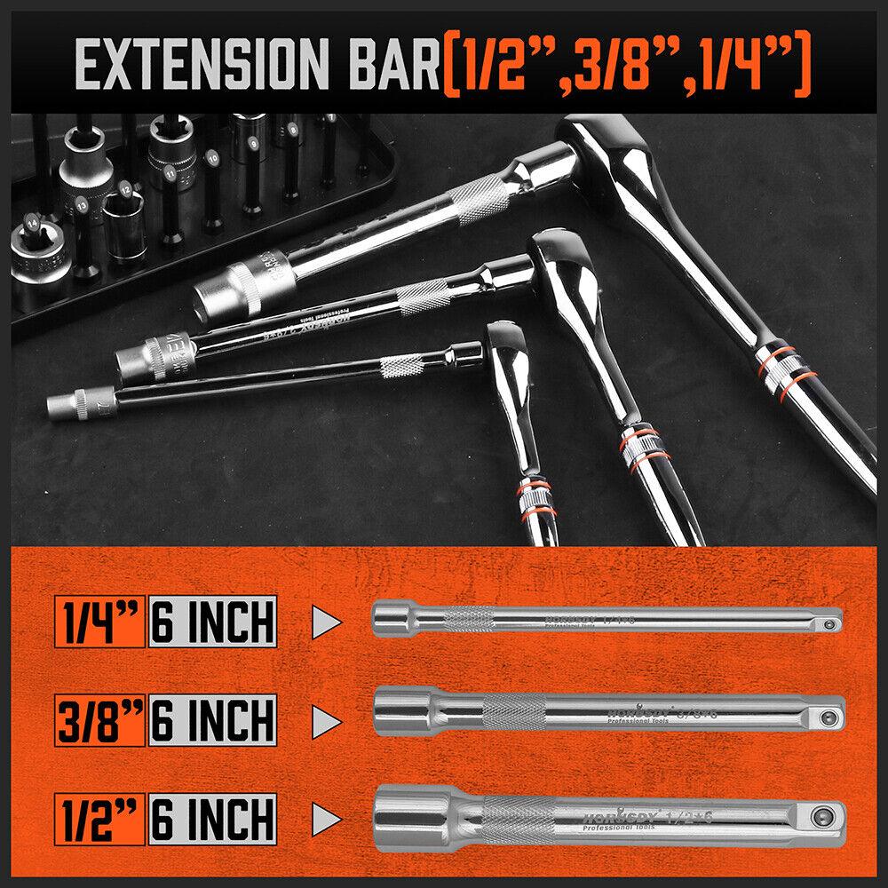 Buy Mini Ratchet Spanner 1/2 3/8 1/4 Drive 90 Tooth Extension Bar Workshop With Bag discounted | Products On Sale Australia