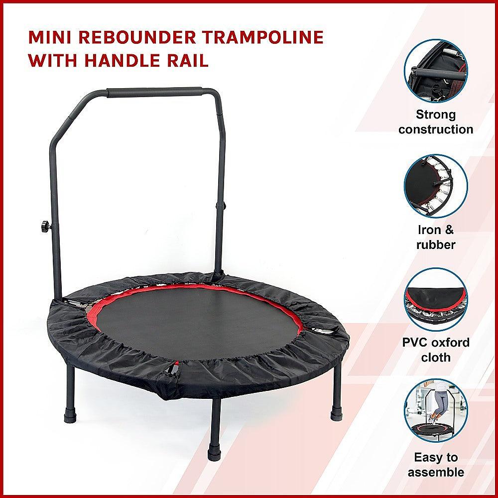 Buy Mini Rebounder Trampoline With Handle Rail discounted | Products On Sale Australia